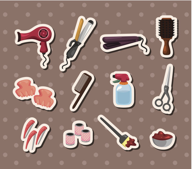 美容套装贴纸图片下载