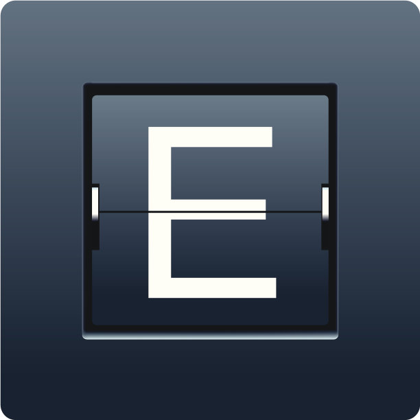 字母E来自机械记分牌。向量图片下载