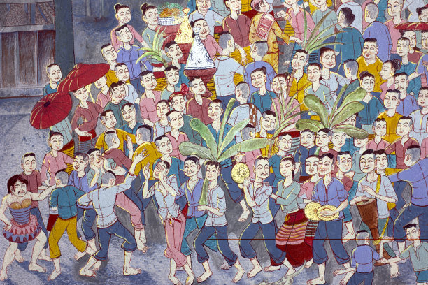 寺庙里的壁画代表结婚图片下载