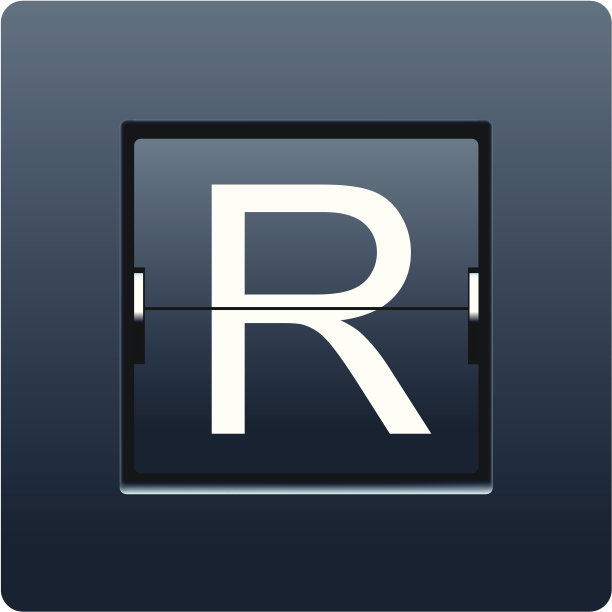 字母R来自机械记分牌。向量图片下载