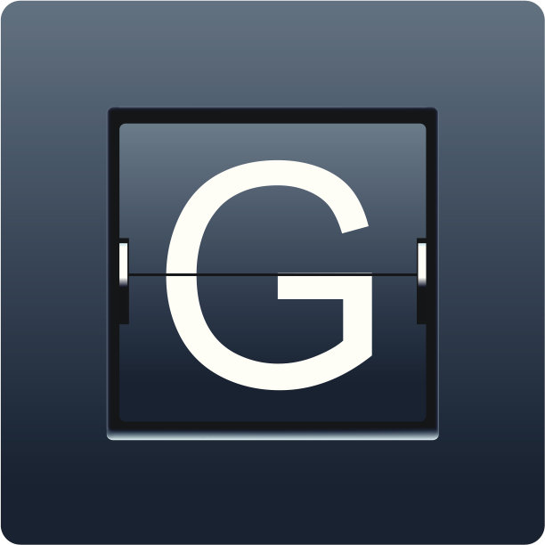 字母G来自机械记分牌。向量图片下载