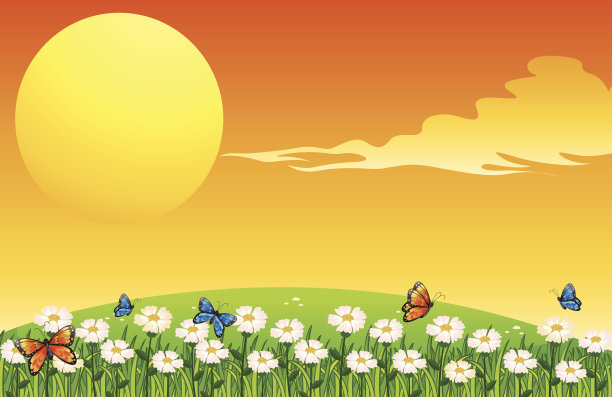 花园里五颜六色的蝴蝶图片下载