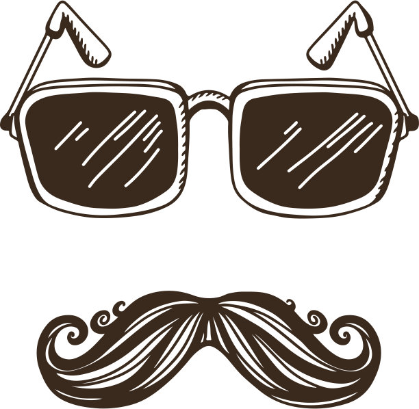 素描一套胡子和眼镜图片下载