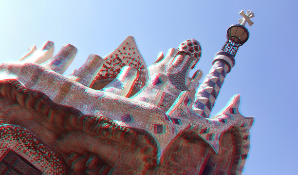 西班牙巴塞罗那- 2013年9月23日:奎尔公园的立体视觉图片下载