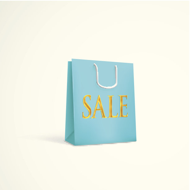 azure购物袋。销售的概念图片下载