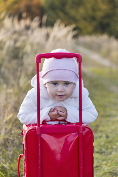 提着行李箱的女孩图片下载