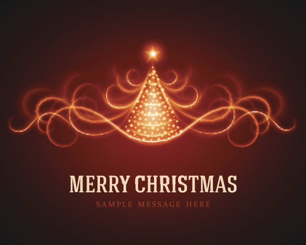 圣诞树的灯光线条背景图片下载