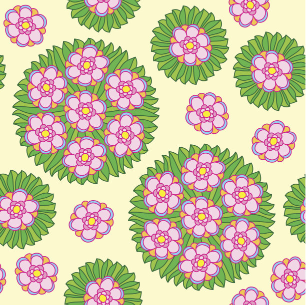 无缝圆形花纹图片下载