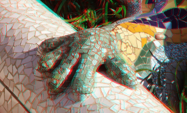 西班牙巴塞罗那- 2013年9月23日:奎尔公园的立体视觉图片下载