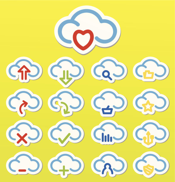 云计算的贴纸图片下载