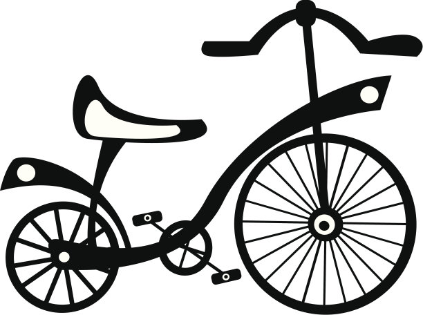 白色背景上的儿童自行车图片下载