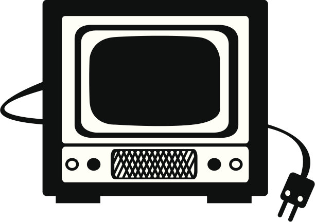 复古电视矢量插图上的白色背景图片下载