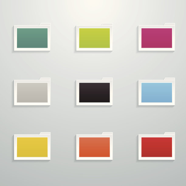 一套彩色扁平文件夹图片下载