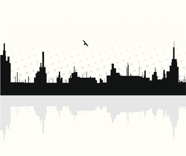 水中倒映着飞鸟。向量图片下载