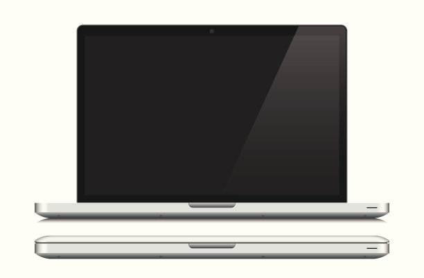白色笔记本电脑，合上开着图片下载