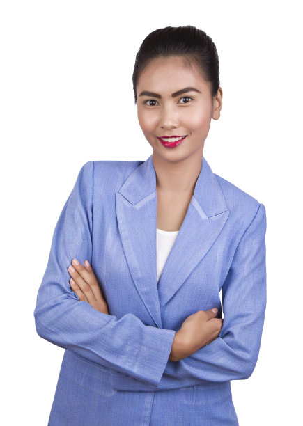 亚洲商业女性微笑。图片下载