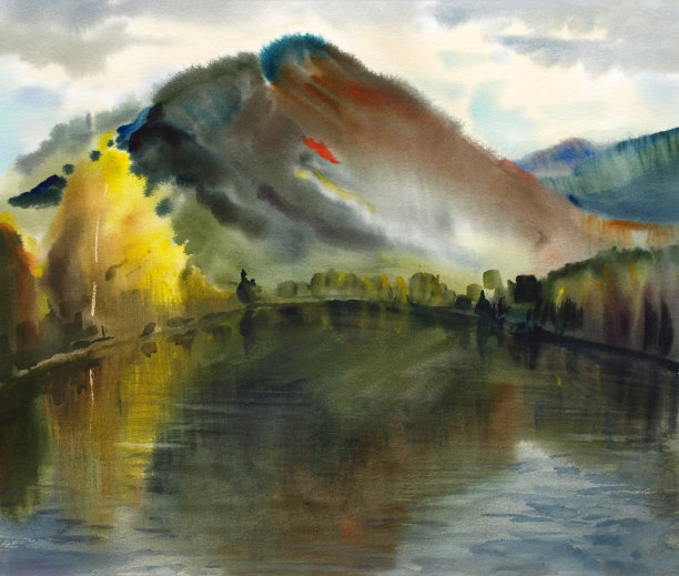 秋景以山为湖素材图片