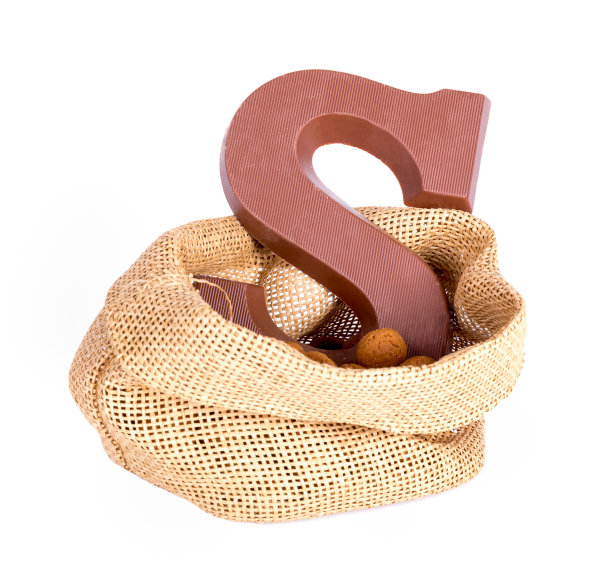 黄麻袋与姜坚果和巧克力;荷兰的传统图片下载