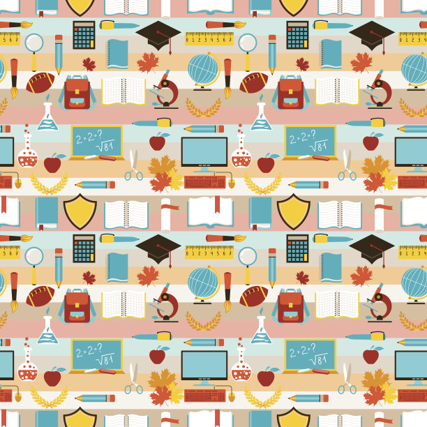 无缝模式与学校图标。图片下载
