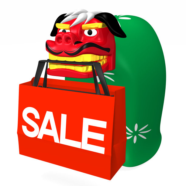 狮子舞咬购物袋图片下载