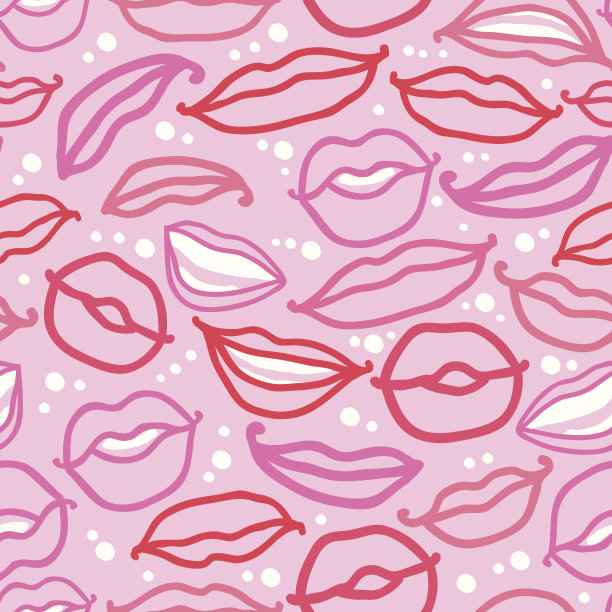 微笑的嘴唇无缝图案背景图片下载