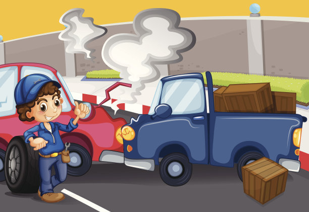 汽车附近的技工男孩颠簸图片下载