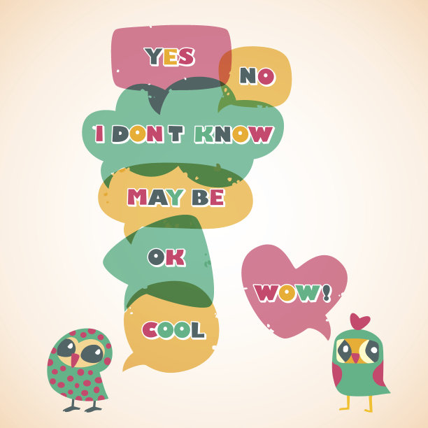 幽默演讲充斥着猫头鹰。不同的尺寸和形式。图片下载