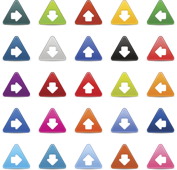 箭头标志方向象形图缎子三角形图标web iternet按钮图片下载