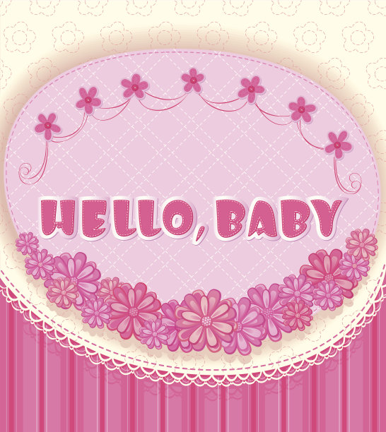 卡片-祝贺一个女孩的出生图片下载