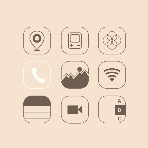 平的图标,大纲图片下载