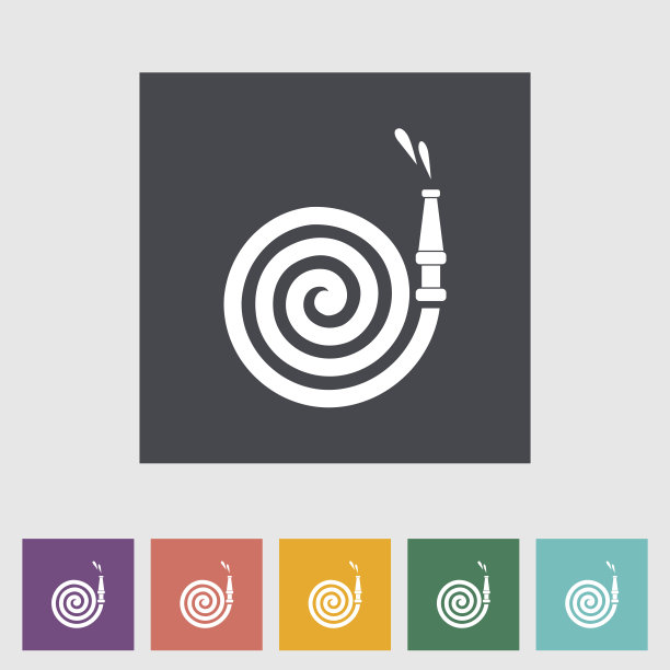 彩色的消防水龙带图标图片下载