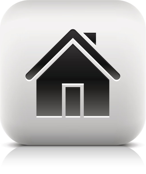 房子的标志，圆形的方形图标，家，象形图，网络，互联网按钮图片下载