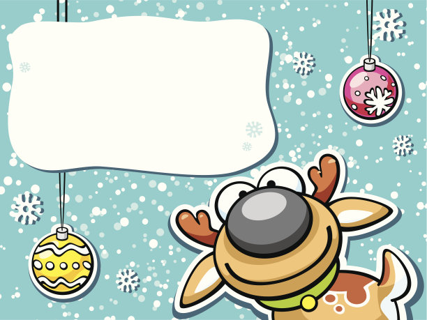 圣诞贺卡与有趣的鹿的性格图片下载