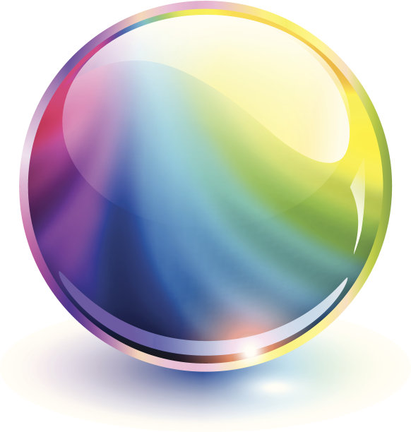 彩色三维矢量的一个水晶球图片下载