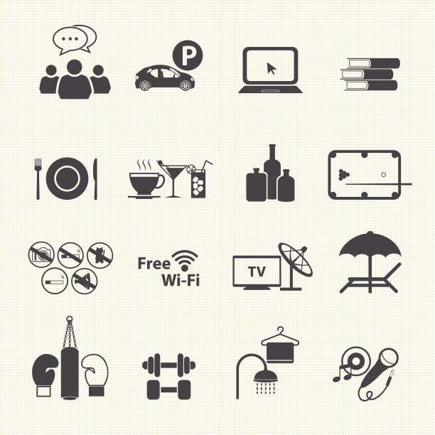 酒店和体育俱乐部的标志。向量图片下载