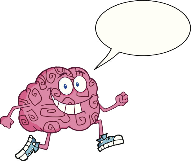 运行大脑卡通人物与语音泡泡图片下载