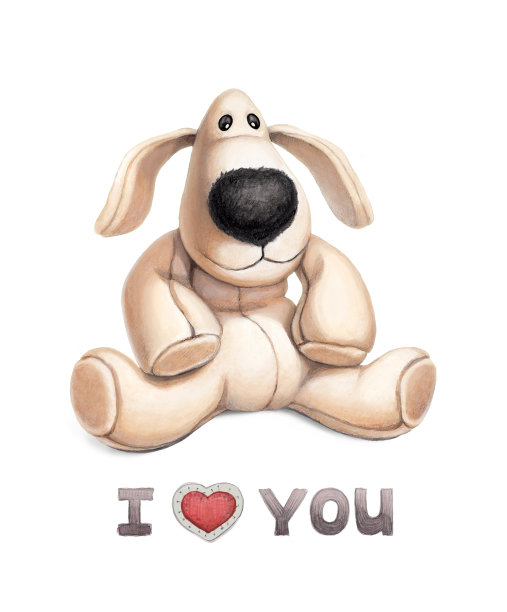 可爱的狗玩具插图。完美的贺卡图片下载
