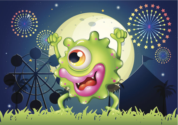 怪兽在午夜的狂欢节上跳舞图片下载