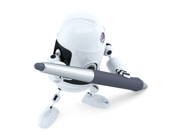 可爱的带笔机器人图片下载