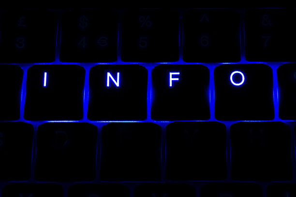 “Info”发光的蓝色键盘文本图片下载