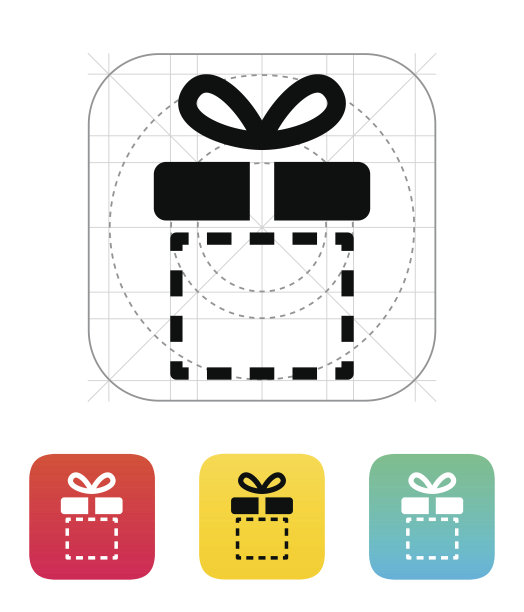 白色背景上的礼品盒图标。图片下载