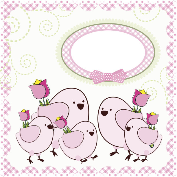 背景是卡通小鸟。图片下载