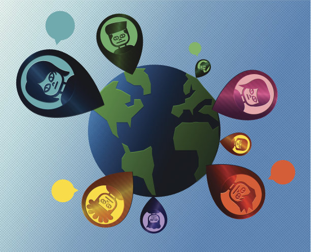 社交网络全球传播图片下载