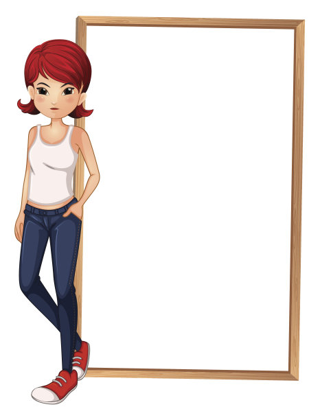 一个高个女士旁边的空桌子图片下载