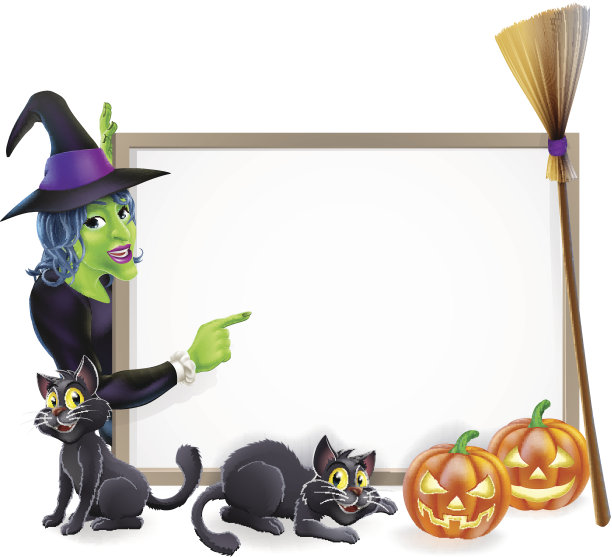 万圣节女巫背景标志图片下载