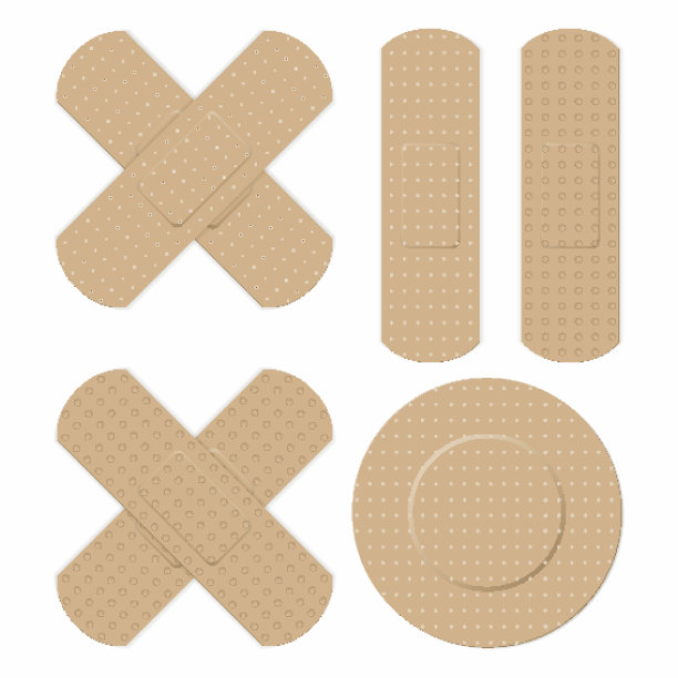 矩形和圆形的石膏带图片下载