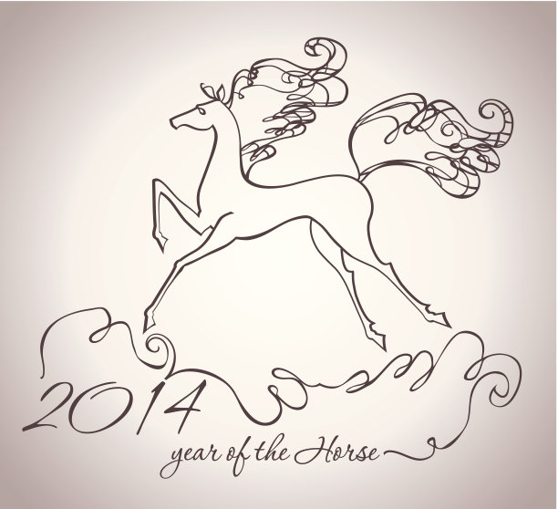 马年卡片。图片下载