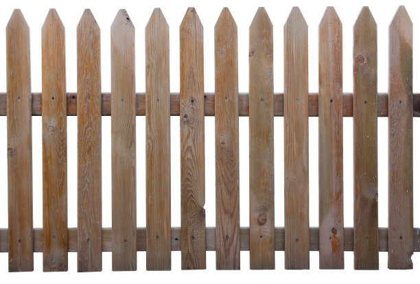 棕色木尖桩篱笆板图片下载