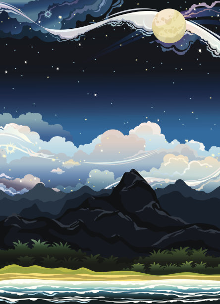 热带夜景观。图片下载