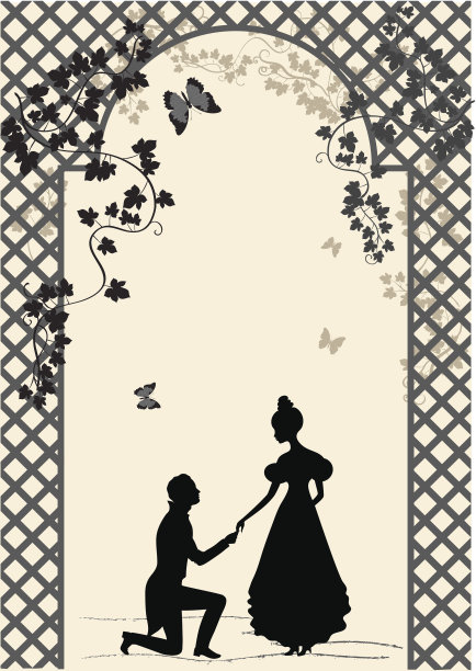 浪漫凉亭下的情侣图片下载